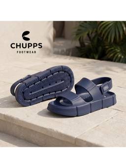 Chupps - Men Chunky Soft Sole Comfort Sliders - Blue
