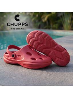 Chupps - Men Gator Clogs Anti-Skid Comfort Sliders - Red Riot