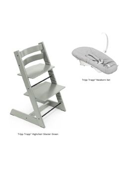 STOKKE - Tripp Trapp Chair + Newborn Set Bundle Glacier Green (0 Months And Above)