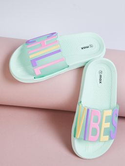 max - Girls Green Casual Sliders