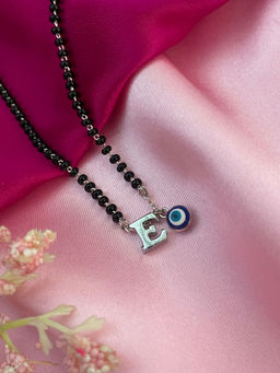 Digital Dress Room - E Letter & Evil Eye Silver Mangalsutra