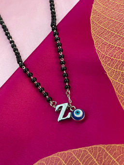Digital Dress Room - Z Letter & Evil Eye Silver Mangalsutra