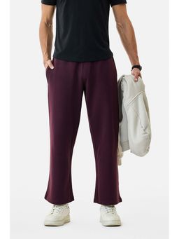 Snitch - Maroon Solid Relaxed Casual Core Lab Trouser for Men