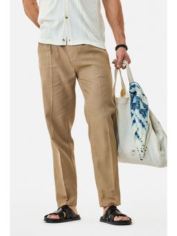 Snitch - Khaki Plain Loose Casual Trouser for Men