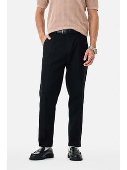 Snitch - Black Plain Loose Casual Trouser for Men