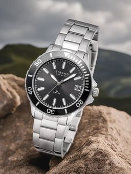 Strand by Obaku - Aberdeen Black steel Analog Black Round Dial Men Watch - S744GDCBSC (M)