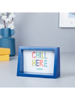 HomeTown - Venice Wood, Mdf And Glass Triangular Photo Frame (4 X 6) Inch Indigo