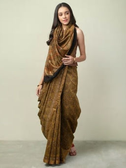 Fabindia - Cotton Silk Dabu Print Sari
