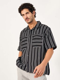 Styli - Men Striped Oversized Fit Shirt