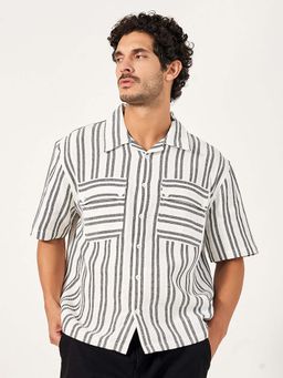 Styli - Men Striped Oversized Fit Shirt