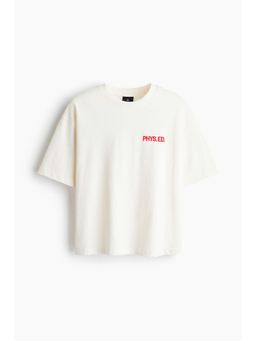H&M - Men White Oversized Fit Printed T-Shirt