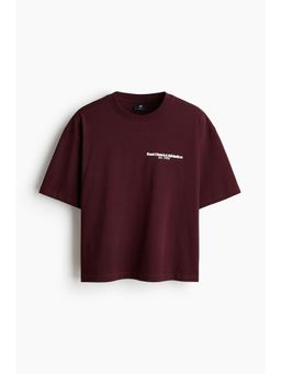 H&M - Men Red Oversized Fit Printed T-Shirt
