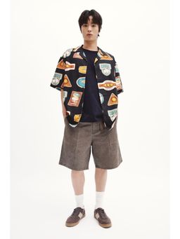 H&M - Men Brown Loose Fit Printed Resort Shirt