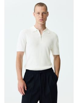 H&M - Men White Slim Fit Polo Shirt
