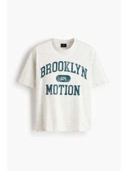 H&M - Men Grey Relaxed Fit Printed T-Shirt