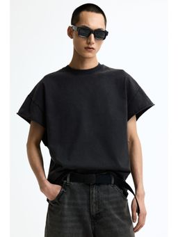 H&M - Men Black Oversized Fit Cotton T-Shirt
