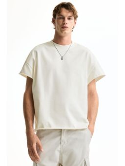 H&M - Men White Oversized Fit Cotton T-Shirt