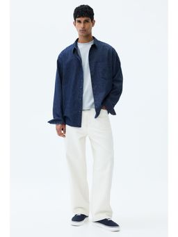 H&M - Men Blue Relaxed Fit Denim Shirt