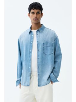 H&M - Men Blue Relaxed Fit Denim Shirt