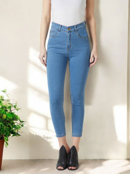 Miss Chase - Blue Solid Skinny Fit Jeans
