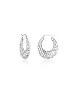 Nistra - Women Sterling Silver Hoops Earrings