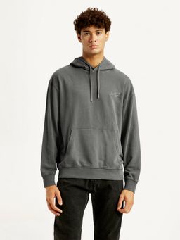 Levi's - Men Grey Embroidered Hoodie