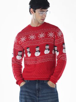 Jack & Jones - Men Red Woven Sweater