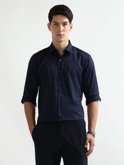 Arrow Newyork - Men Navy Blue Striped Slim Fit Shirt