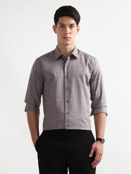 Arrow Newyork - Men Grey Checks Slim Fit Shirt