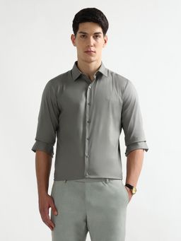Arrow Newyork - Men Grey Solid Slim Fit Shirt