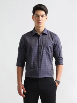 Arrow - Men Navy Blue Checked Shirt