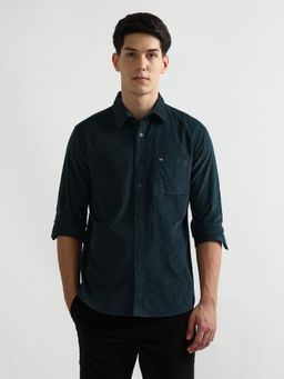 Arrow Sports - Men Green Textured Slim Fit Shirt