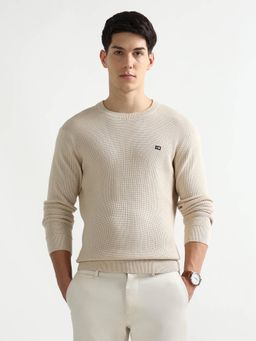 Arrow Sports - Men Beige Textured Sweater