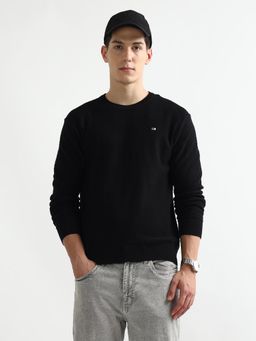 Arrow Sports - Men Black Textured Sweater