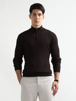 Arrow Sports - Men Brown Textured Sweater