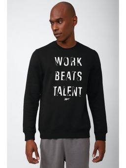 Reebok - Men Black Typography Sweatshirt