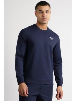 Reebok - Men Navy Blue Solid Sweatshirt