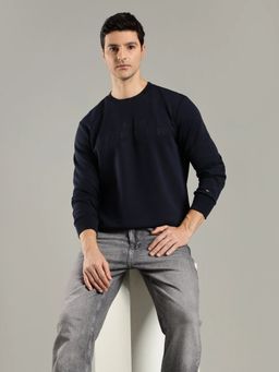 Tommy Hilfiger - Men Navy Blue Solid Sweater