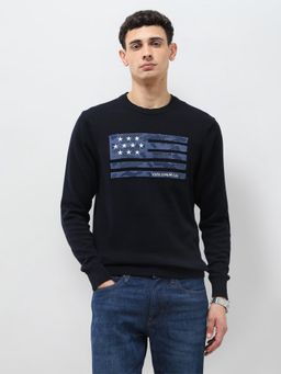 U.S. Polo Assn. Denim Co. - Men Navy Blue Graphic Sweater