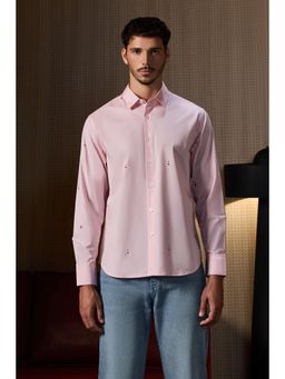 Snitch - Men Pink King of Heart Poker Printed Luxe Shirt