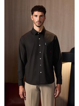 Snitch - Men Black King of Heart Motif Luxe Shirt