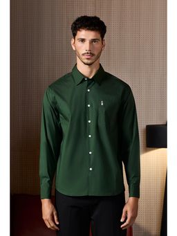 Snitch - Men Green King of Heart Motif Luxe Shirt