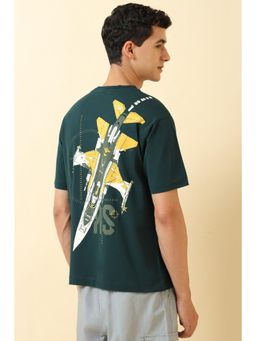 Allen Solly - Men Green Graphic Printed Crew Neck T-shirt