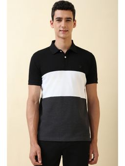 Allen Solly - Men Multi-Color Colorblock Polo Neck T-shirt