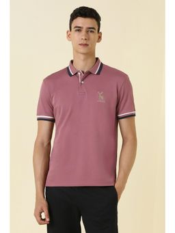 Allen Solly - Men Pink Solid Polo Neck T-shirt