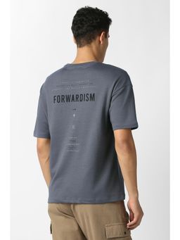 Van Heusen - Men Grey Typography Printed Crew Neck T-shirt