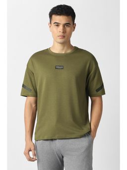 Van Heusen - Men Olive Solid Crew Neck T-shirt