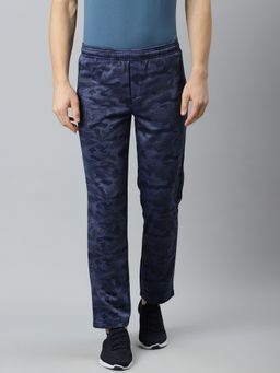 Alcis - Men Navy Blue Printed Solid Track Pants