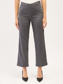 SALT Attire - Liberal Grey Striped Formal Side Zip Pant