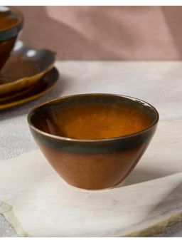 Fabindia - Brown Sadyanta Glazed Ceramic Serving Bowl